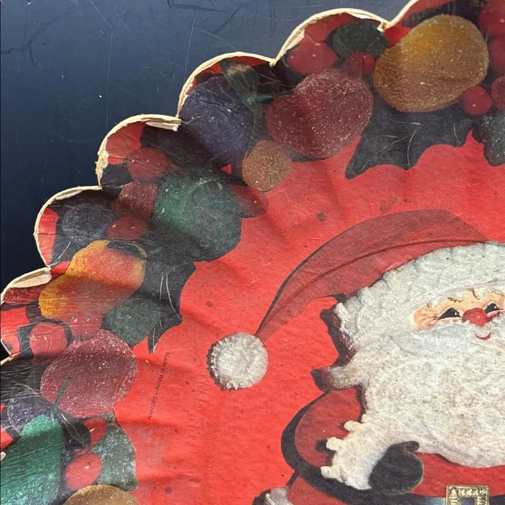 Vintage 1960’s Hallmark paper Santa Holiday Plate